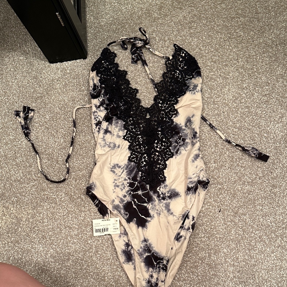 Planet Blue Black and Cream Tie-Dye Swimsuit